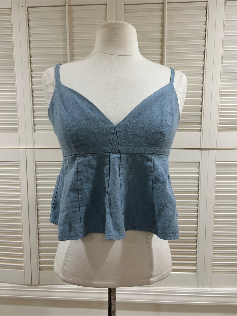 New BCBG MAXAZRIA Blue Peplum Cami Top - Women's Sleeveless Tank